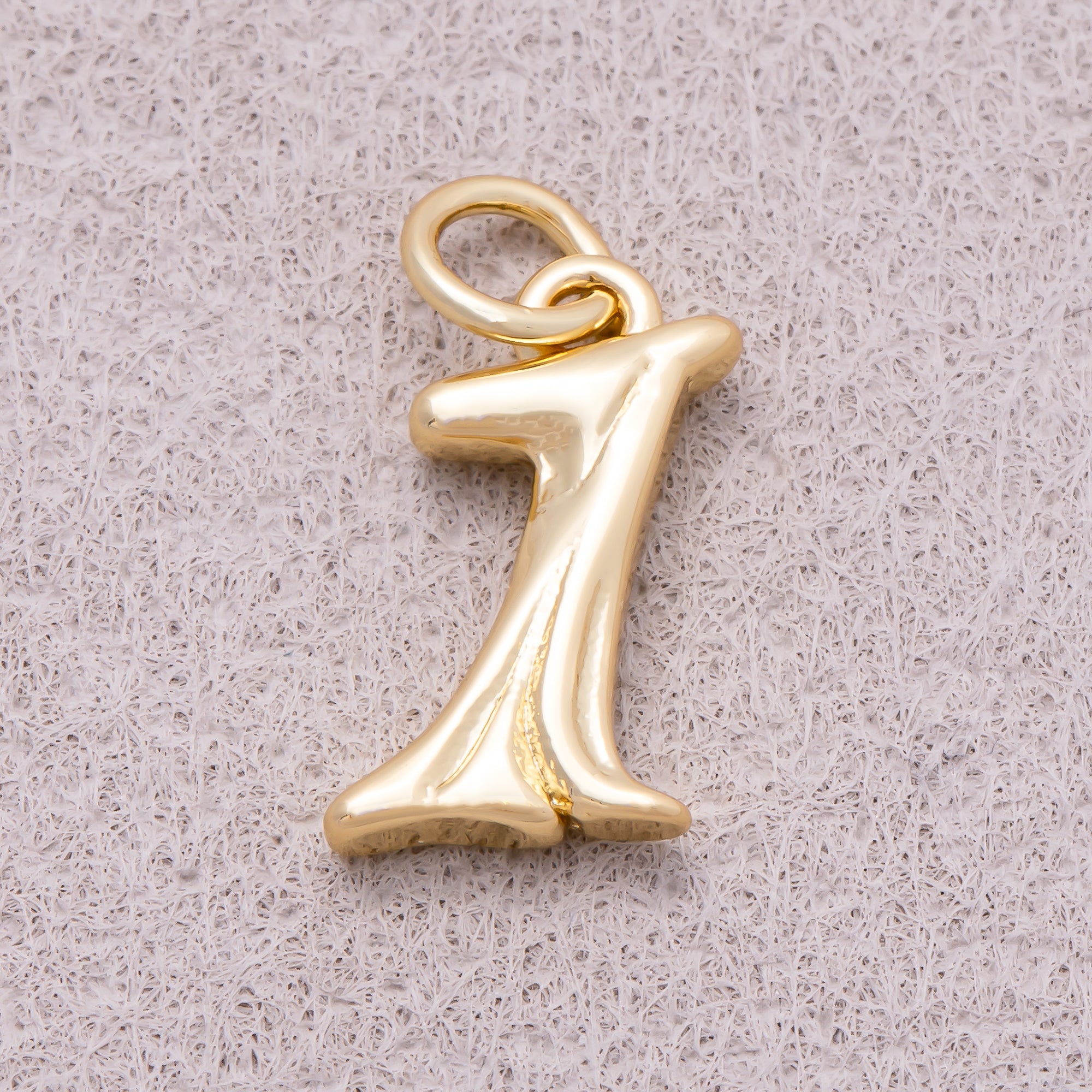 16K Gold Plated Retro Groovy Initial Letter Charm (A-Z) - Sold Each