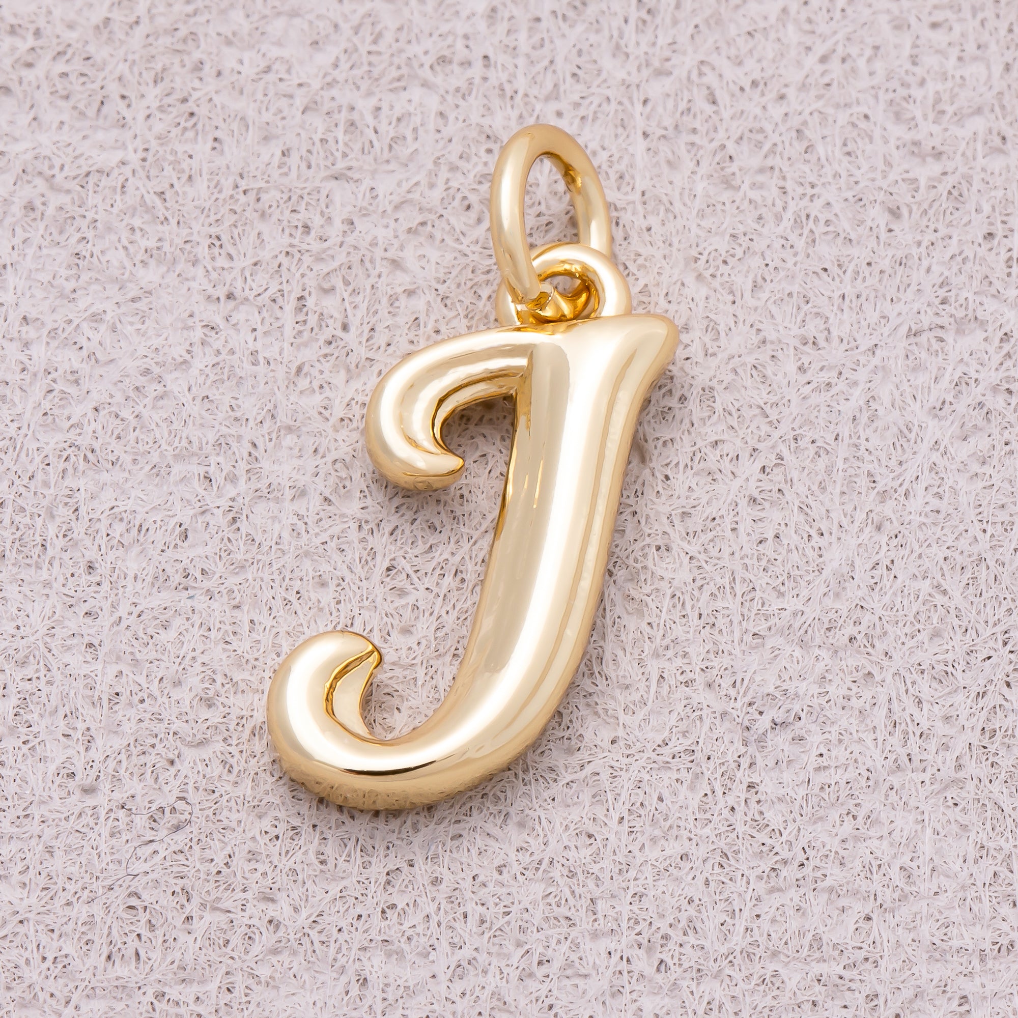16K Gold Plated Retro Groovy Initial Letter Charm (A-Z) - Sold Each