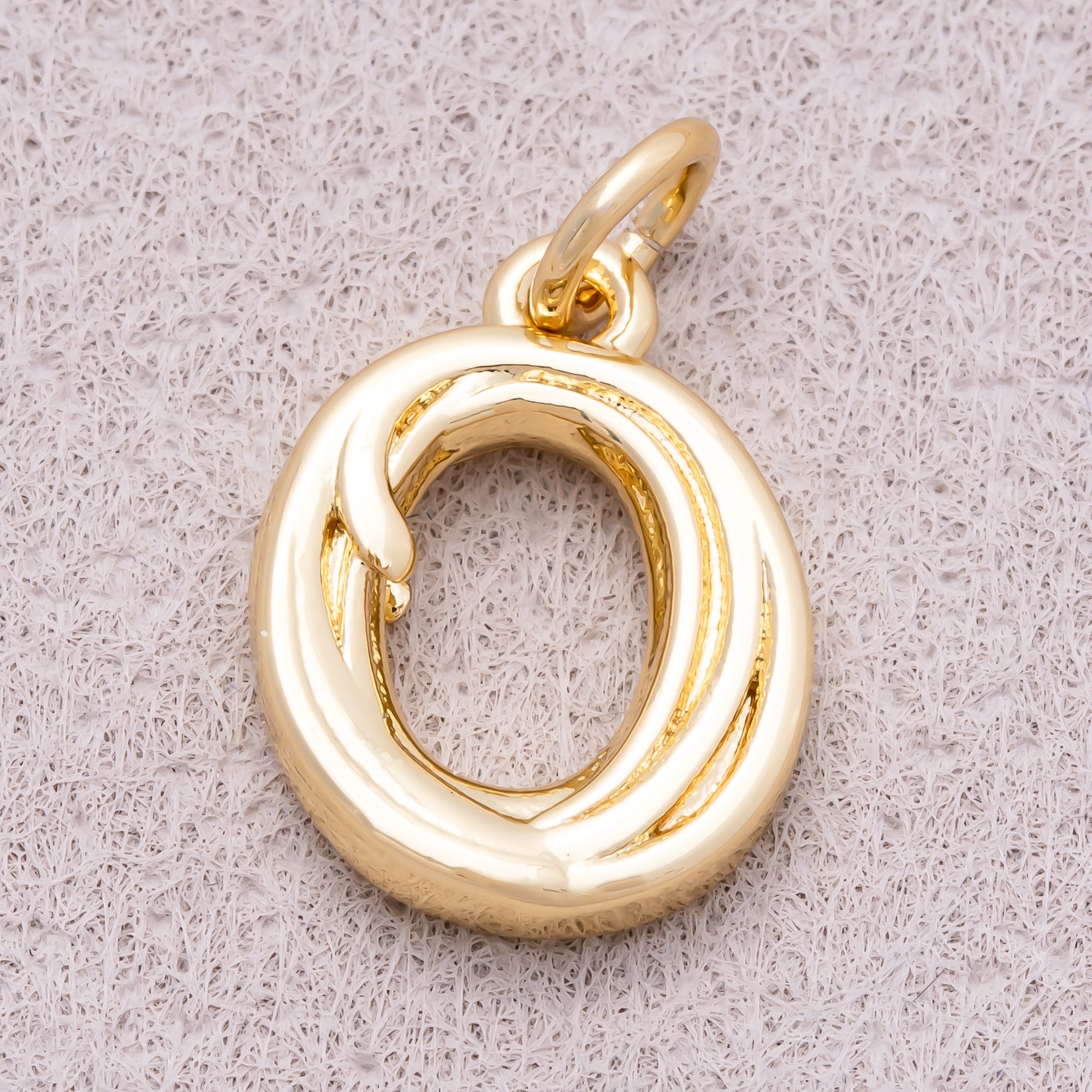 16K Gold Plated Retro Groovy Initial Letter Charm (A-Z) - Sold Each