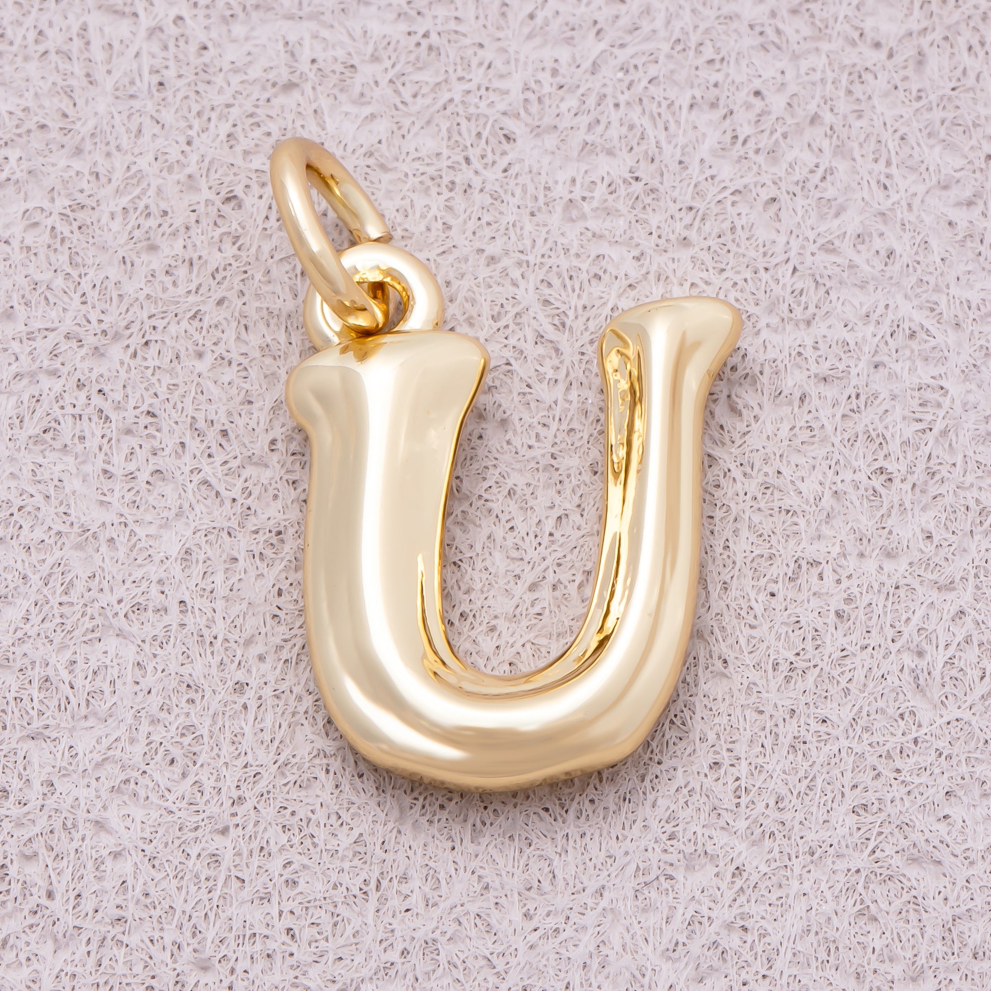 16K Gold Plated Retro Groovy Initial Letter Charm (A-Z) - Sold Each