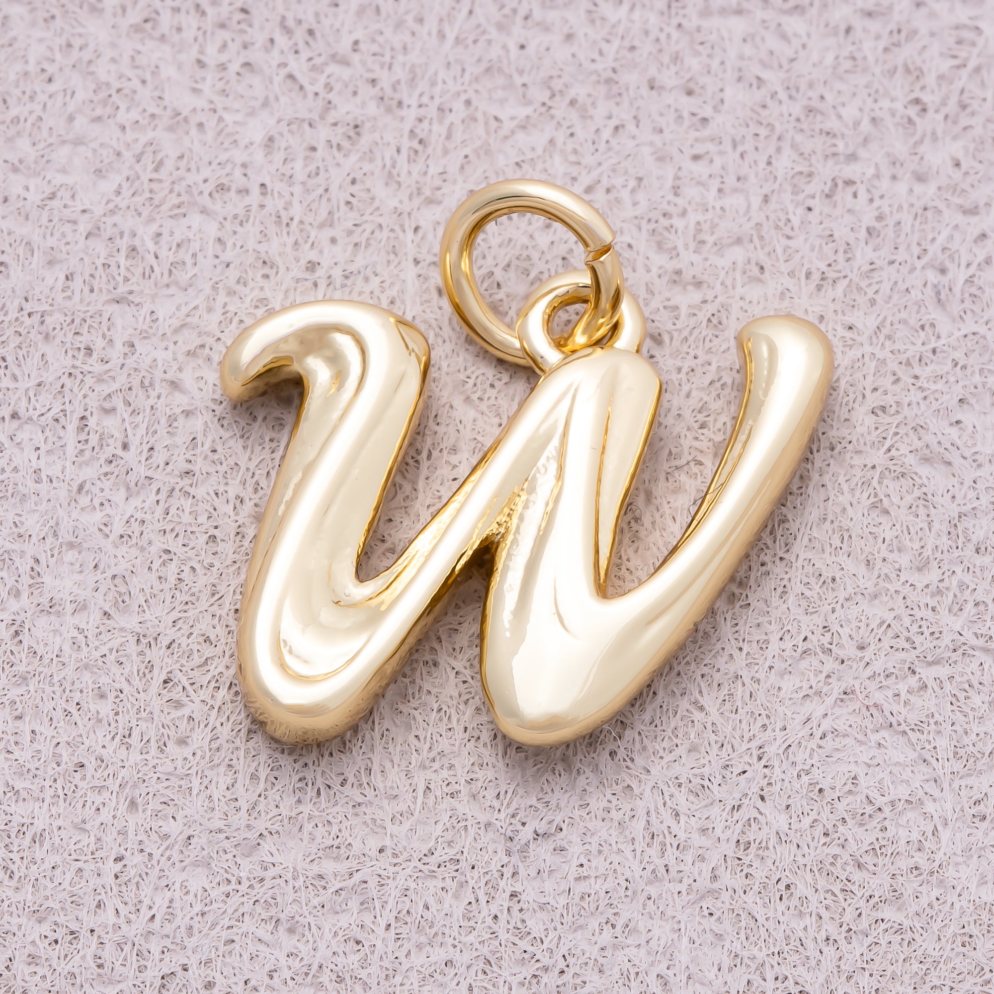 16K Gold Plated Retro Groovy Initial Letter Charm (A-Z) - Sold Each