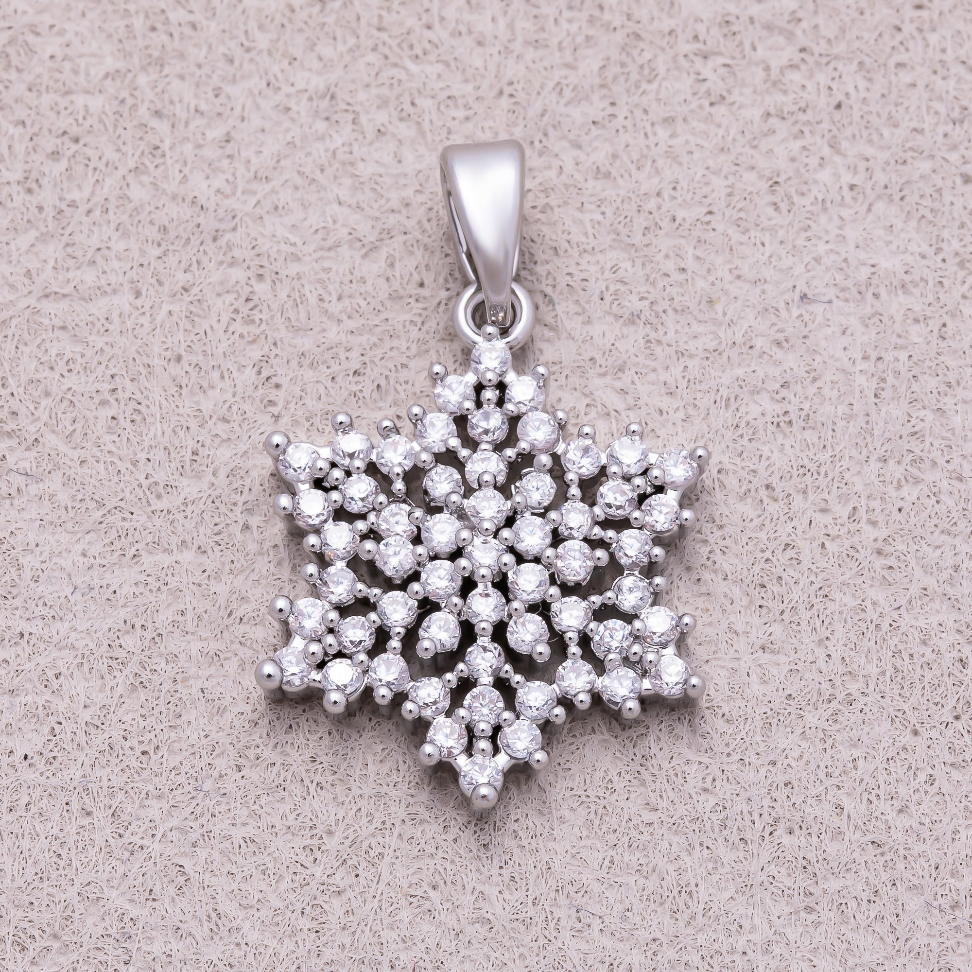 16K Gold Plated Micro Paved CZ Winter Snowflakes Pendant - Sold Each
