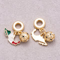 16K Gold Plated Mexico Map Flag & Soccer Ball Dual Dangle Pendant - Sold Each