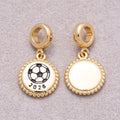 16K Gold Plated Round Football Beaded Medallion Pendant - Sold Each