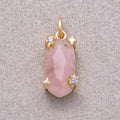 16K Gold Plated Faceted Natural Gemstone with Celestial Star Rectangular Pendant - Sold Each