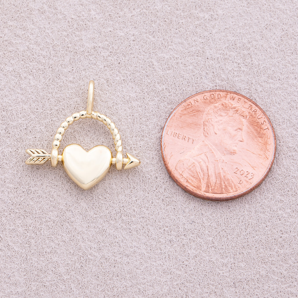 16K Gold Plated Plain Cupids Arrow Pendant - Sold Each