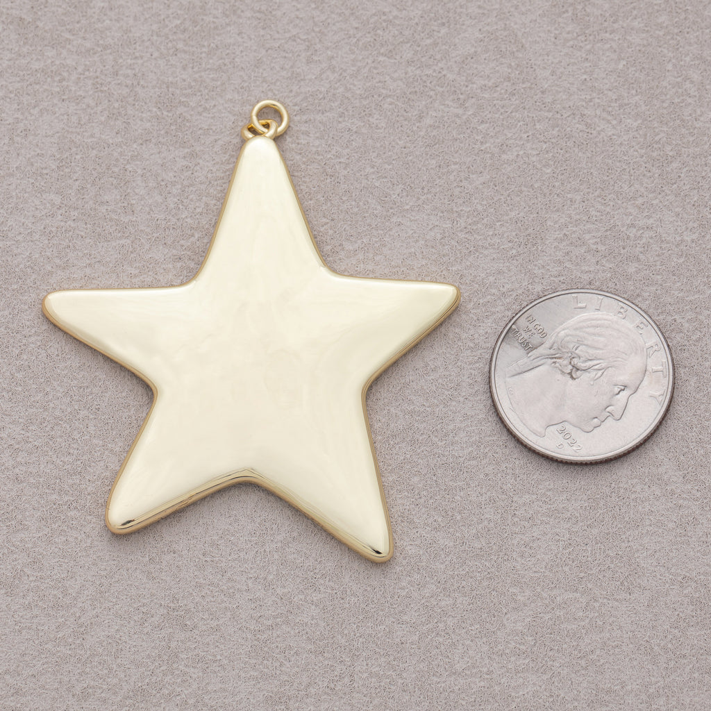 16K Gold Plated Plain Celestial Star Pendant - Sold Each