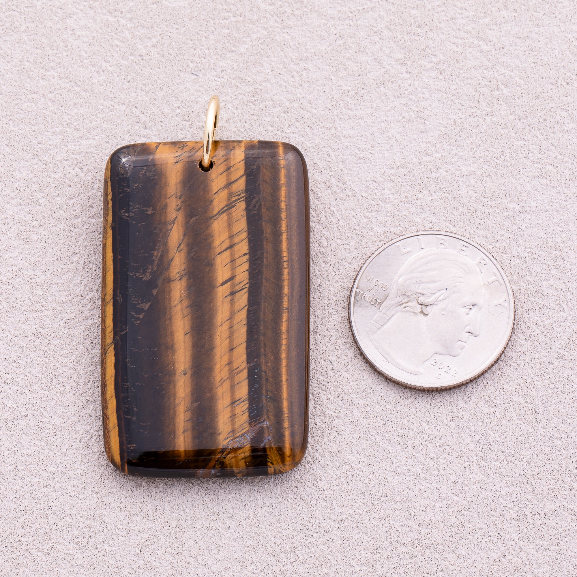 18K Gold Plated Multicolor Natural Gemstone Rectangular Pendant - Sold Each