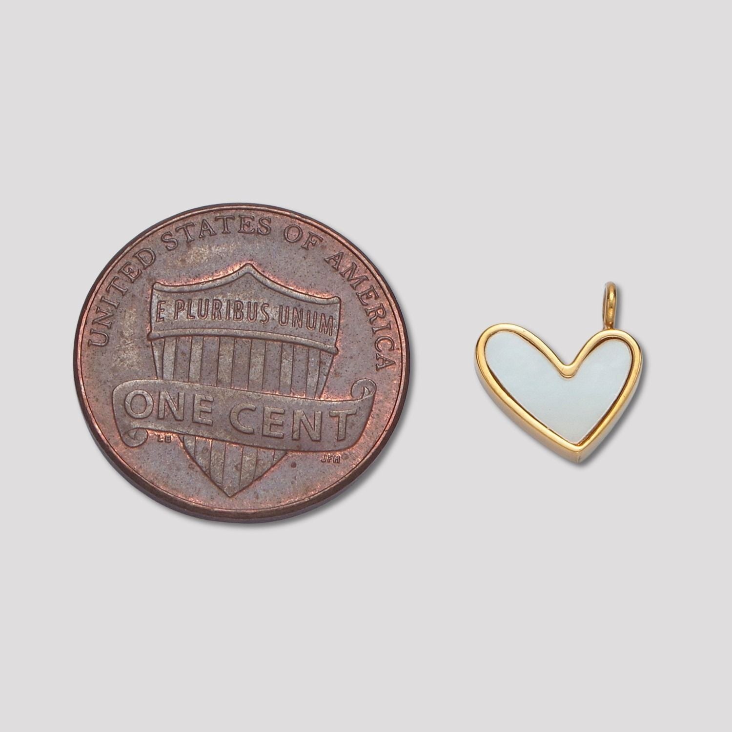Launch Promo: 24K Gold PVD Stainless Steel Mother of Pearl Irregular Love Heart Charm | Sold Each