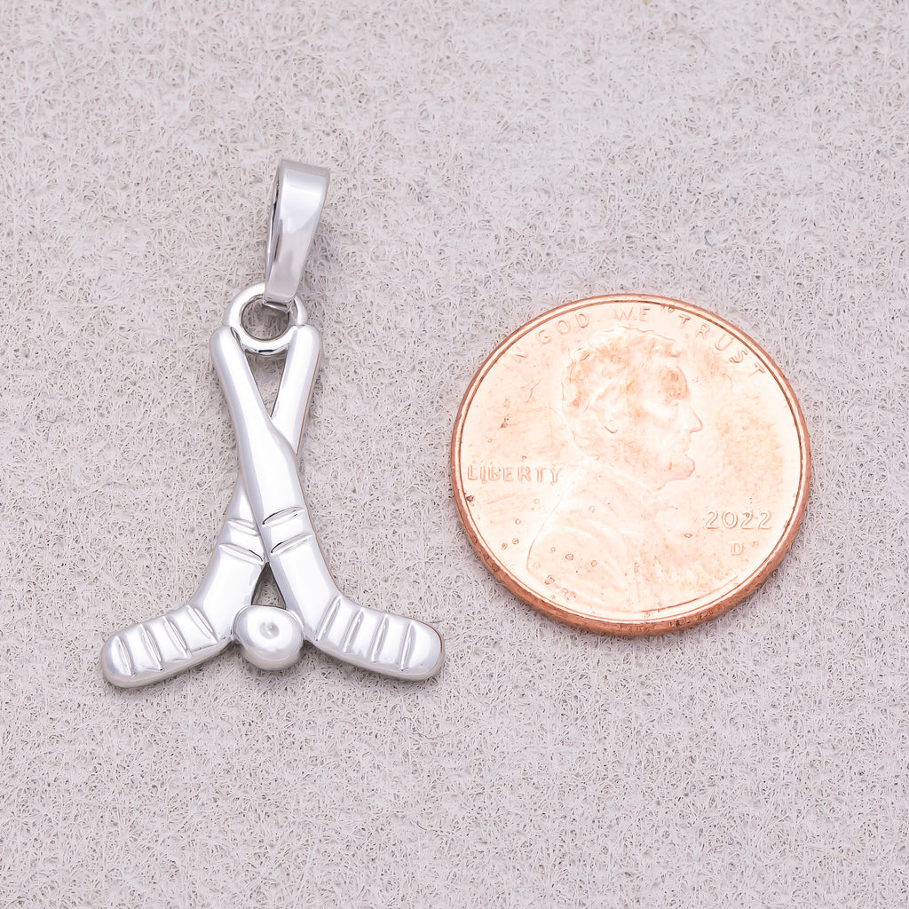 Rhodium Plated Plain Golf Set Sport Pendant - Sold Each
