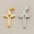 Launch Promo: 24K Gold PVD Stainless Steel Greek Key Cross Pendant | Sold Each