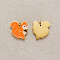 Launch Promo: 24K Gold PVD Stainless Steel Orange Squirrel Animal Enamel Charm | Sold Each