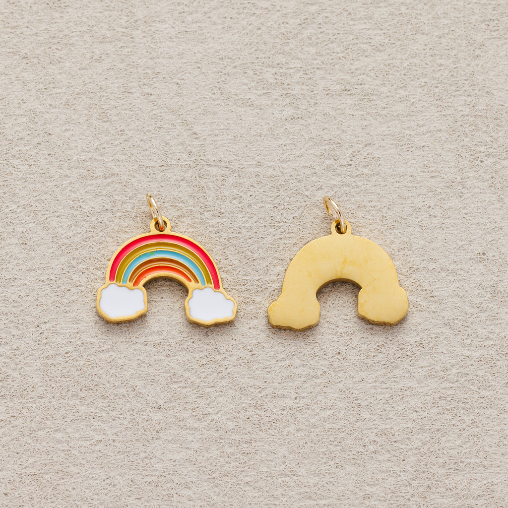 Launch Promo: 24K Gold PVD Stainless Steel Colorful Rainbow Enamel Charm | Sold Each