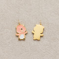 Launch Promo: 24K Gold PVD Stainless Steel Pink Beaver Cartoon Enamel Charm | Sold Each