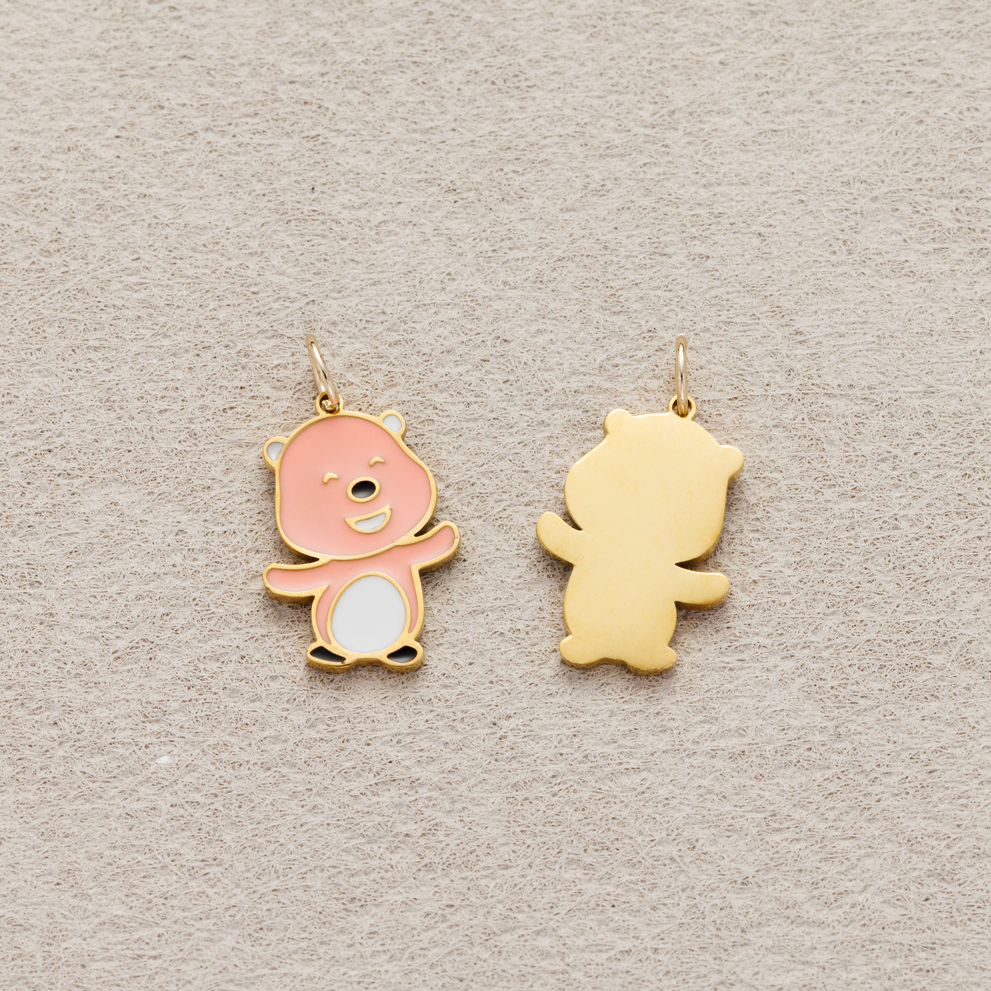 Launch Promo: 24K Gold PVD Stainless Steel Pink Beaver Cartoon Enamel Charm | Sold Each