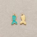 Launch Promo: 24K Gold PVD Stainless Steel Blue Enamel Ocean Mermaid Tail Charm | Sold Each