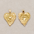 Launch Promo: 18K Gold PVD Stainless Steel Molten Heart Sunburst Pendant | Sold Each