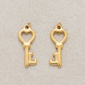 Launch Promo: 24K Gold PVD Stainless Steel Vintage Golden Love Heart Key Pendant | Sold Each