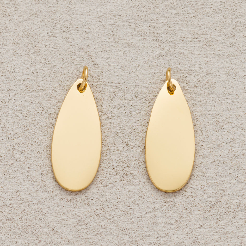 Launch Promo: 24K Gold PVD Stainless Steel Minimalist Teardrop Tag Pendant | Sold Each