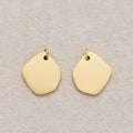 Launch Promo: 24K Gold PVD Stainless Steel Minimalist Irregular Geometric Shield Tag Pendant | Sold Each