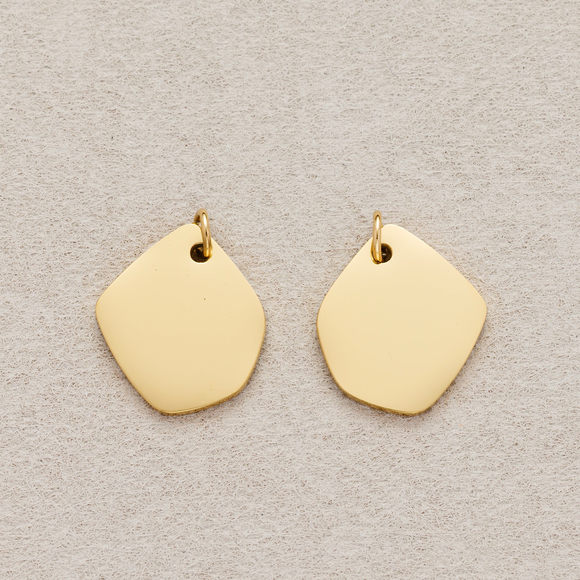 Launch Promo: 24K Gold PVD Stainless Steel Minimalist Irregular Geometric Shield Tag Pendant | Sold Each