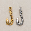 Launch Promo: 24K Gold PVD Stainless Steel Ocean Tribal Fish Hook Pendant in Gold & Silver | Sold Each