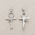 Launch Promo: Stainless Steel Icy Serpent Ankh Life-Key Cross Pendant | Sold Each