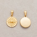Launch Promo: 24K Gold PVD Stainless Steel Minimalist Compass Coin Pendant | Sold Each