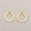 Launch Promo: 18K Gold PVD Stainless Steel Open Circle Swirl Ribbed Pendant | Sold Each