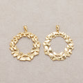 Launch Promo: 18K Gold PVD Stainless Steel Vintage Flower Framed Hammered Pendant | Sold Each