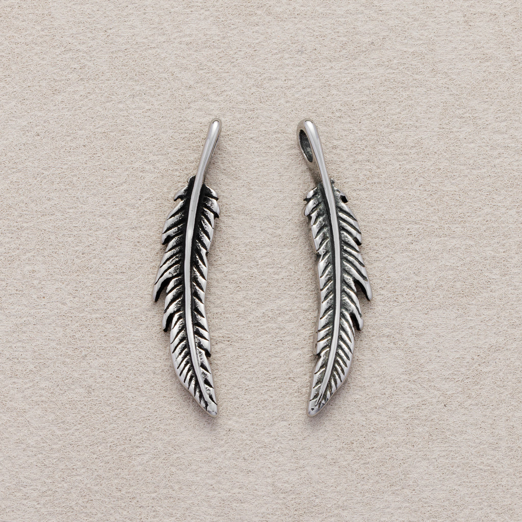 Launch Promo: Stainless Steel Antique Spirit Bohemian Feather Drop Pendant | Sold Each
