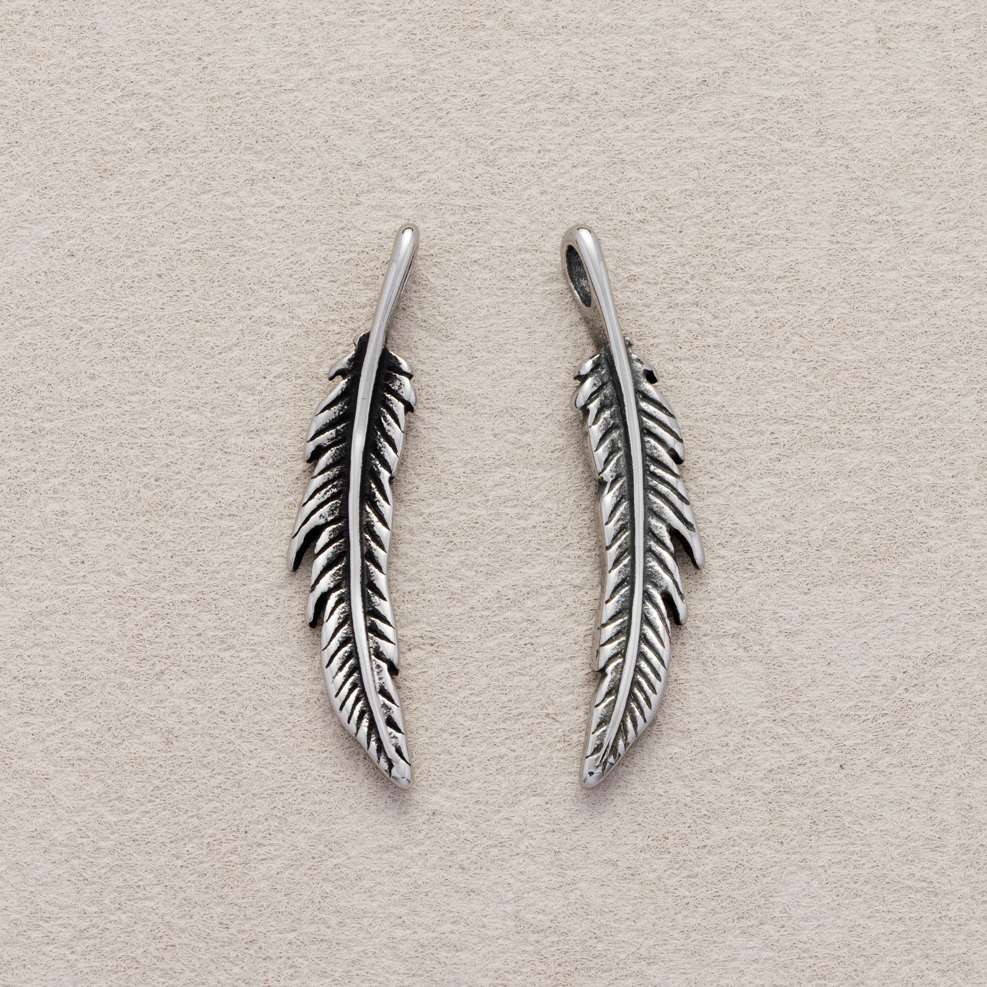 Launch Promo: Stainless Steel Antique Spirit Bohemian Feather Drop Pendant | Sold Each