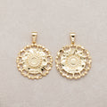 Launch Promo: 18K Gold PVD Stainless Steel Sunburst Lace Medallion Pendant | Sold Each