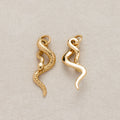 Launch Promo: 24K Gold PVD Stainless Steel Textured Serpent Animal Drop Charm | Sold Each
