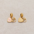 Launch Promo: 24K Gold PVD Stainless Steel Mom Double Love Heart Tag Charm | Sold Each