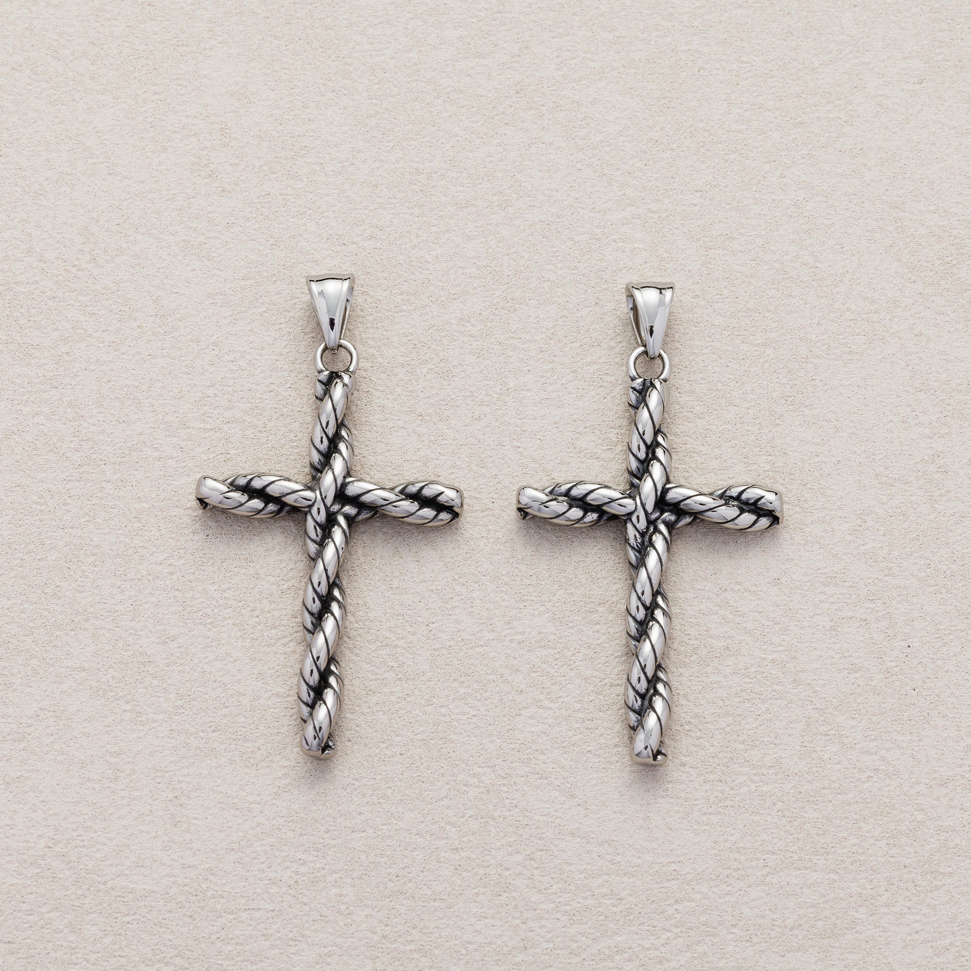 Launch Promo: Stainless Steel Spiral Rope Religious Cross Pendant | Sold Each