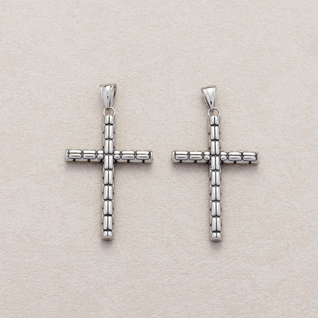 Launch Promo: Stainless Steel Textured Religious Cross Pendant | Sold Each