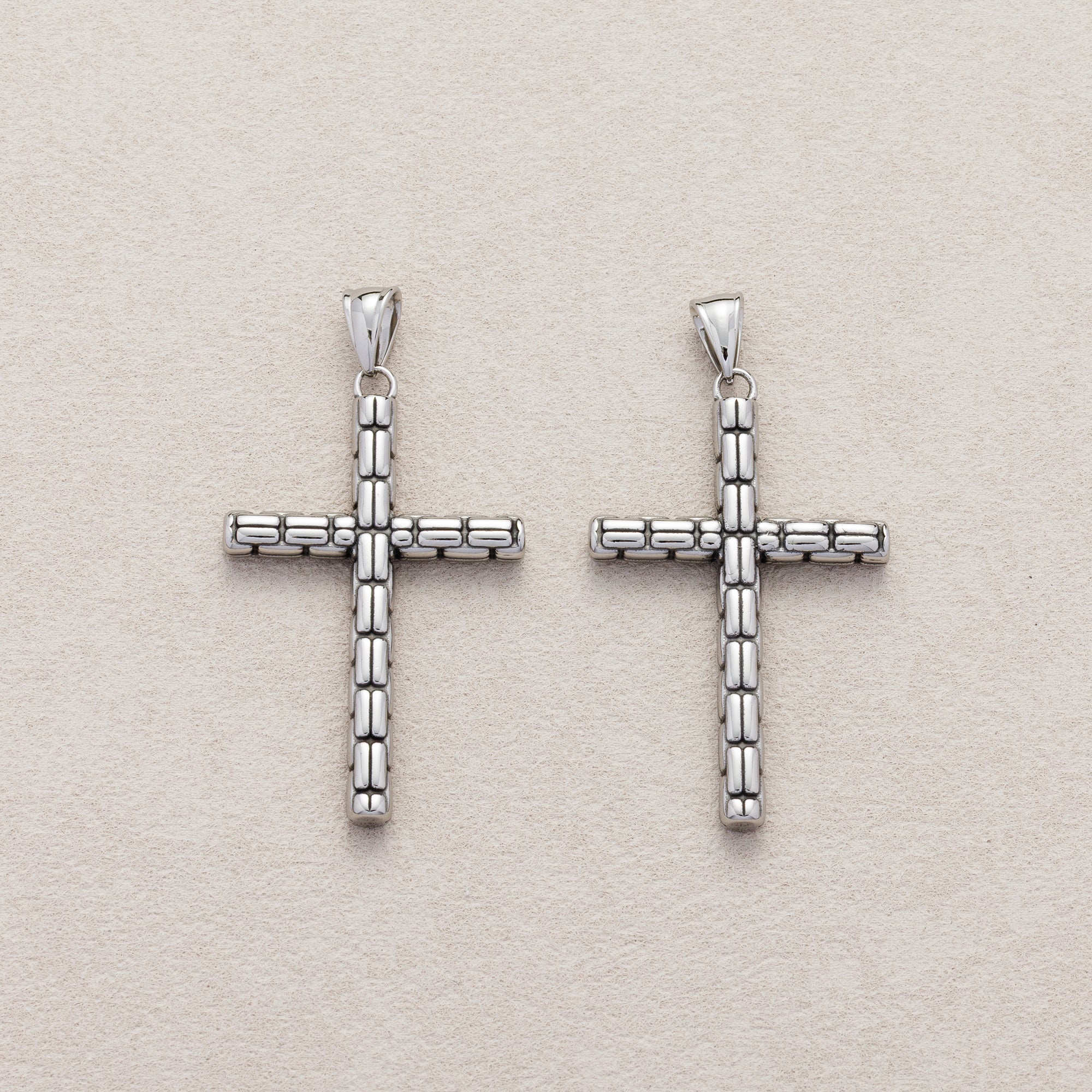 Launch Promo: Stainless Steel Textured Religious Cross Pendant | Sold Each