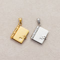 Launch Promo: 18K Gold PVD Stainless Steel Openable Turn Page Dairy Book Pendant | Sold Each