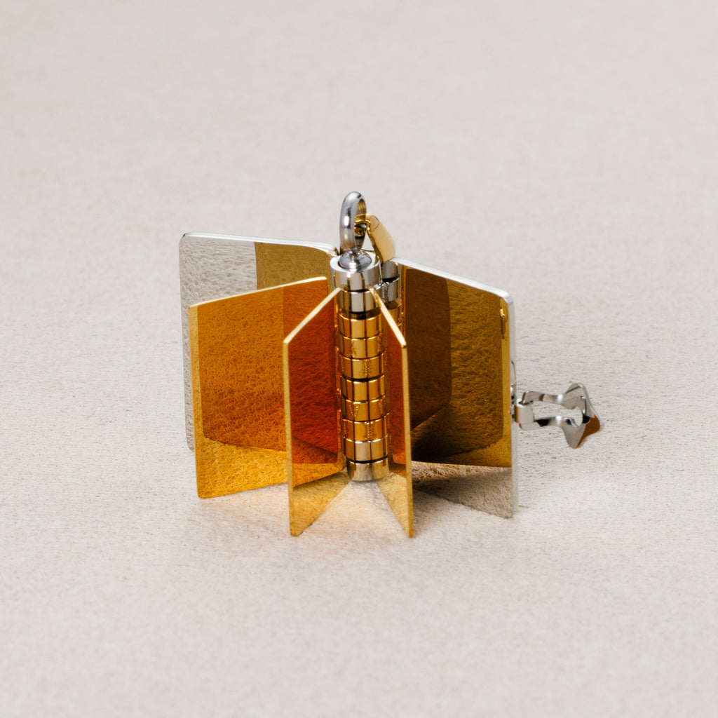 Launch Promo: 18K Gold PVD Stainless Steel Openable Turn Page Dairy Book Pendant | Sold Each