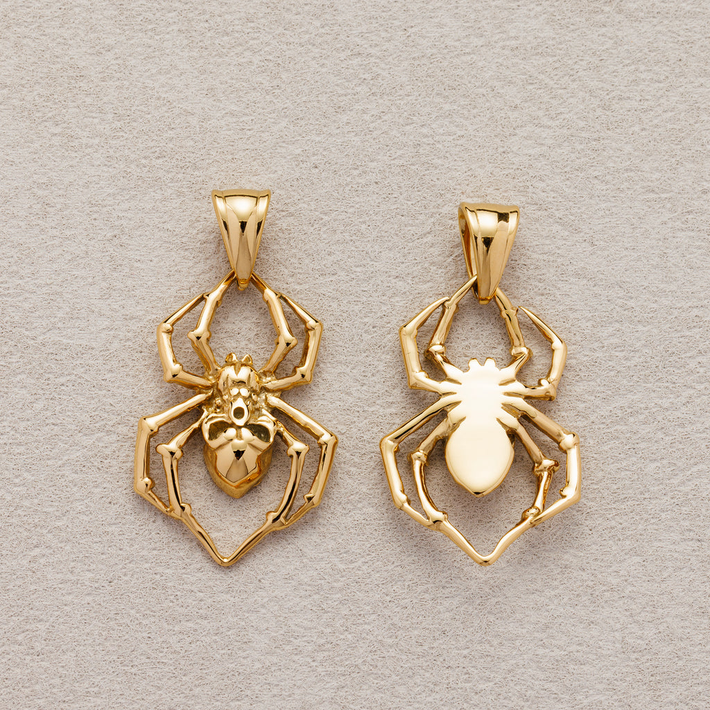 Launch Promo: 14K Gold PVD Stainless Steel Plain Spider Animal Pendant | Sold Each