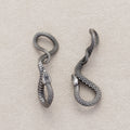 Launch Promo: Stainless Steel Textured Serpent Snake Animal Pendant | Sold Each