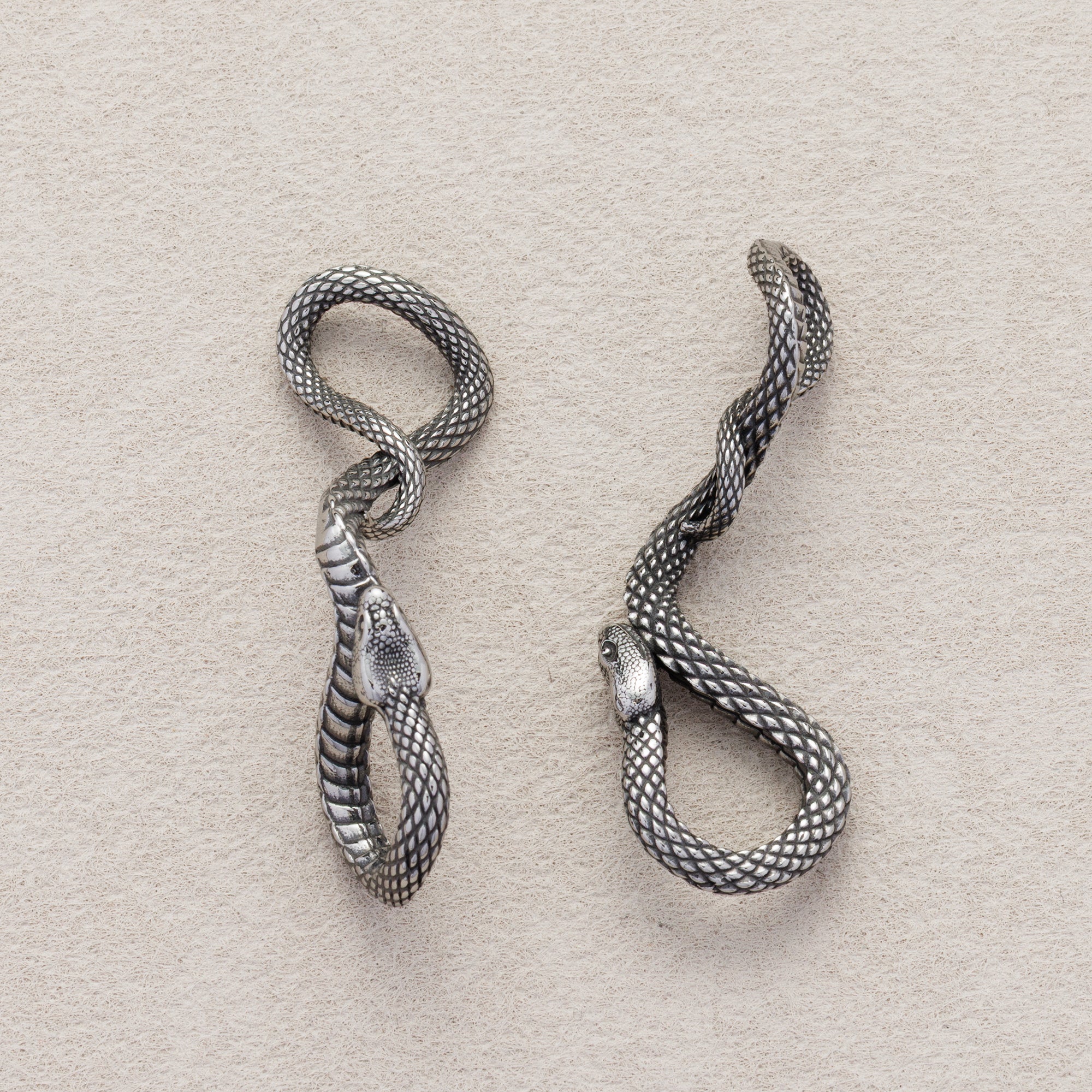 Launch Promo: Stainless Steel Textured Serpent Snake Animal Pendant | Sold Each