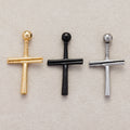 Launch Promo: 24K Gold PVD Stainless Steel Baseball Bat Cross Pendant | Sold Each