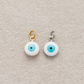 Launch Promo: 24K Gold PVD Stainless Steel White Blue Evil Eye Charm | Sold Each