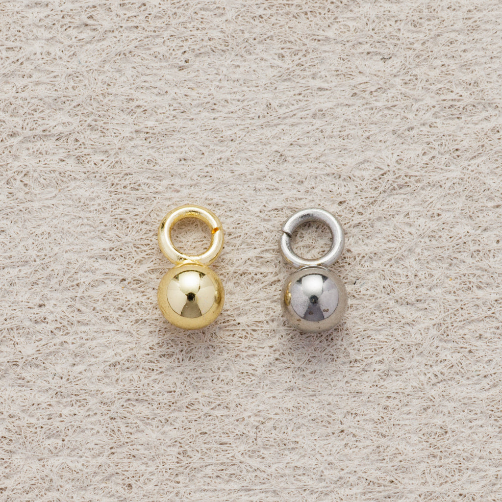Launch Promo: 24K Gold PVD Stainless Steel Mini Round Ball Charm in Gold & Silver | Sold Each