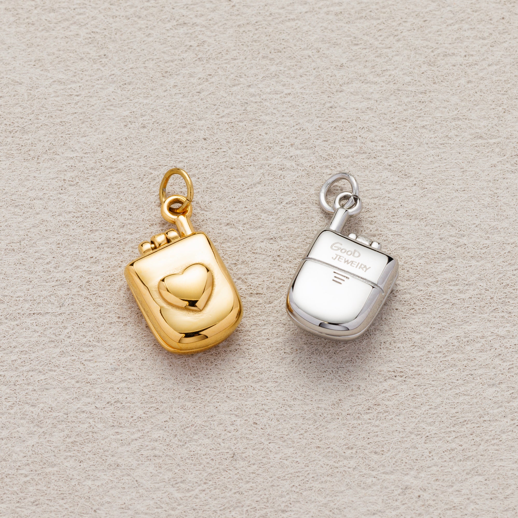 Launch Promo: 24K Gold PVD Stainless Steel Open Locket Handphone Charm | Sold Each