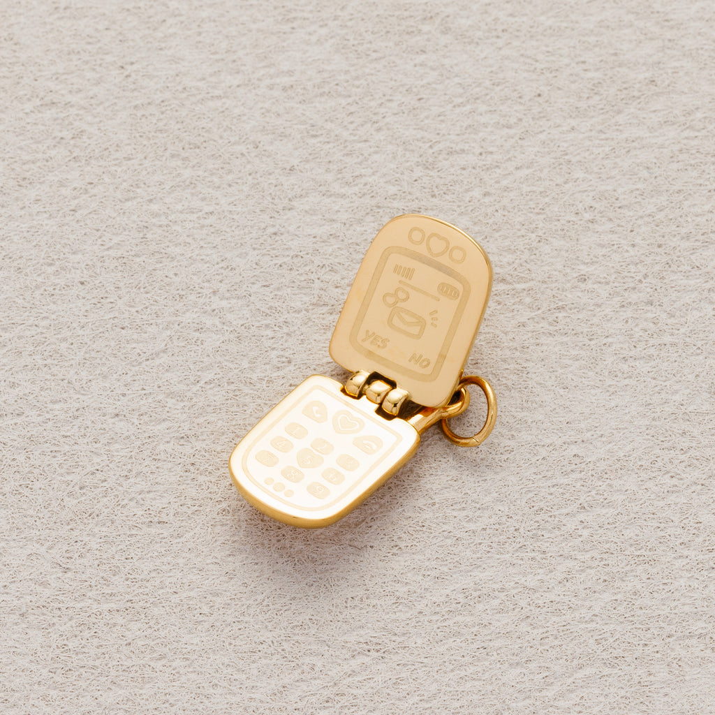 Launch Promo: 24K Gold PVD Stainless Steel Open Locket Handphone Charm | Sold Each
