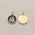 Launch Promo: 24K Gold PVD Stainless Steel Black Enamel Fire Coin Charm | Sold Each