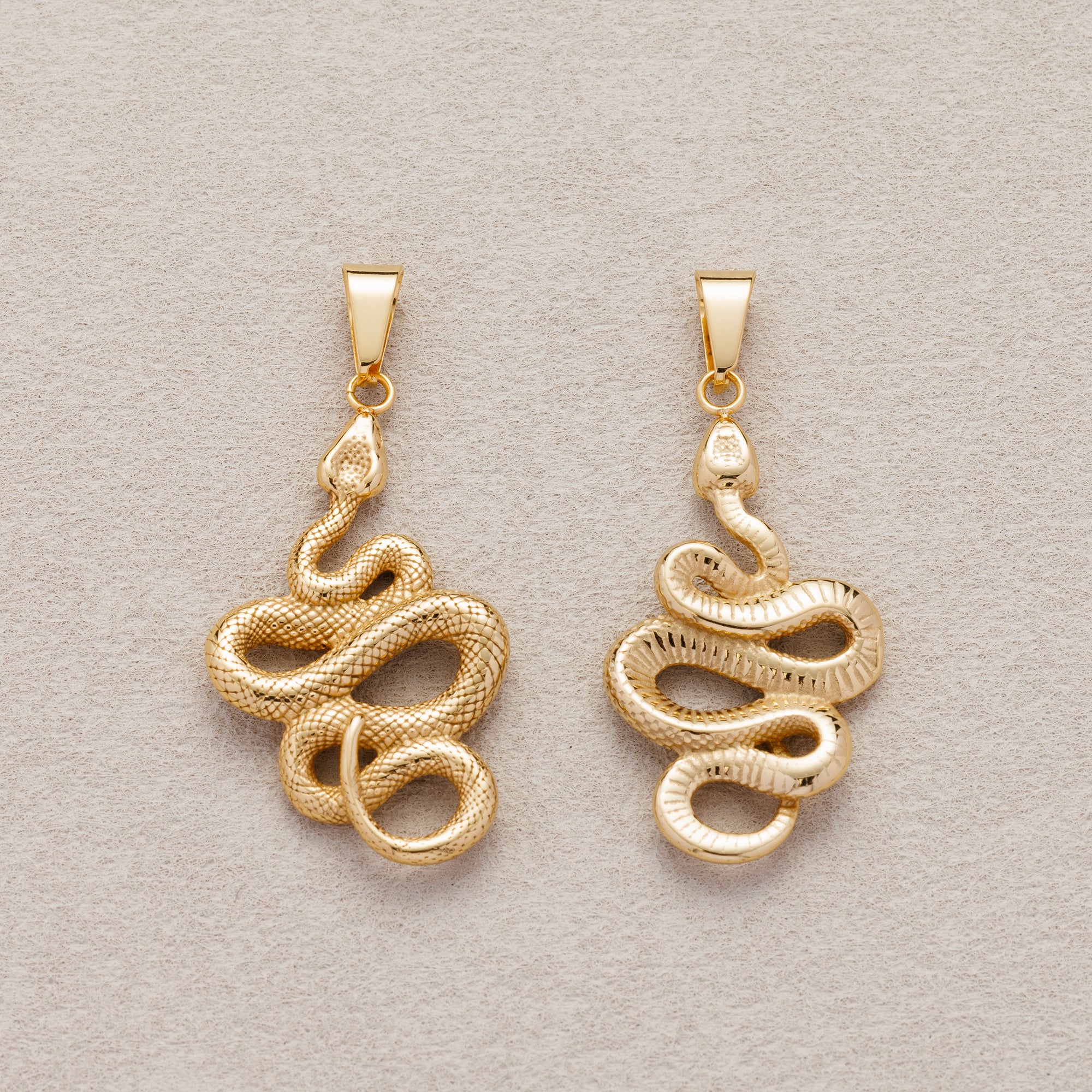Launch Promo: 24K Gold PVD Stainless Steel Textured Serpent Pendant | Sold Each